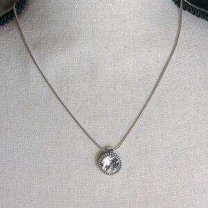 Brighton Twinkle Grand Pendant Necklace Clear Crystal Silver Plated 18"